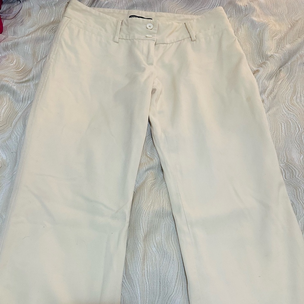 CLOSET CLOSING 1/6 $1400 Dolce & Gabbana Flare Leg Cream Wool Blend Trousers
